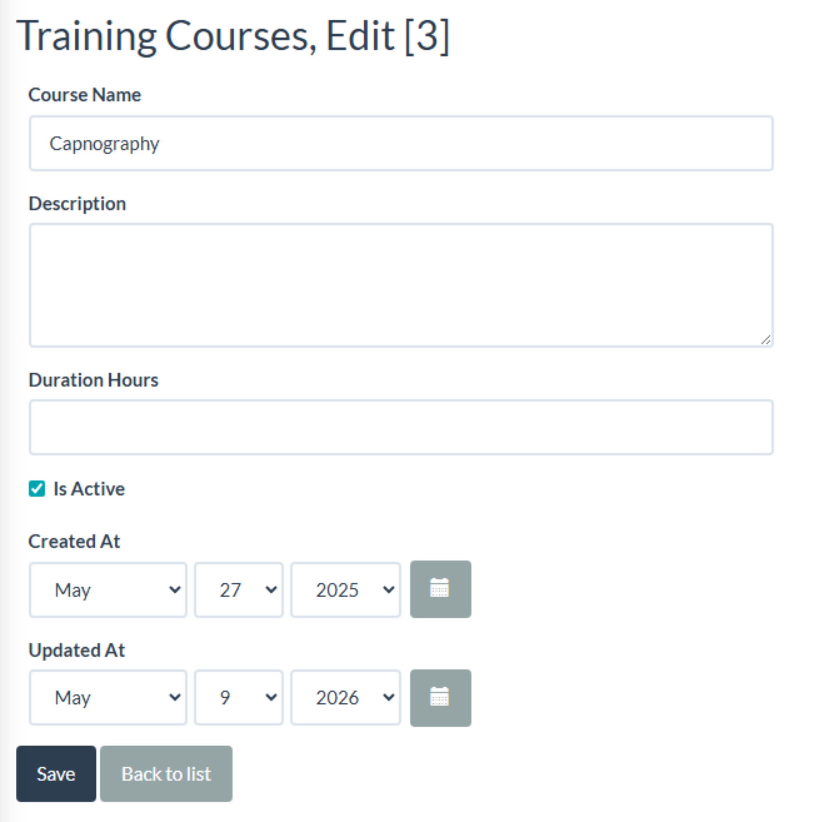 course add
