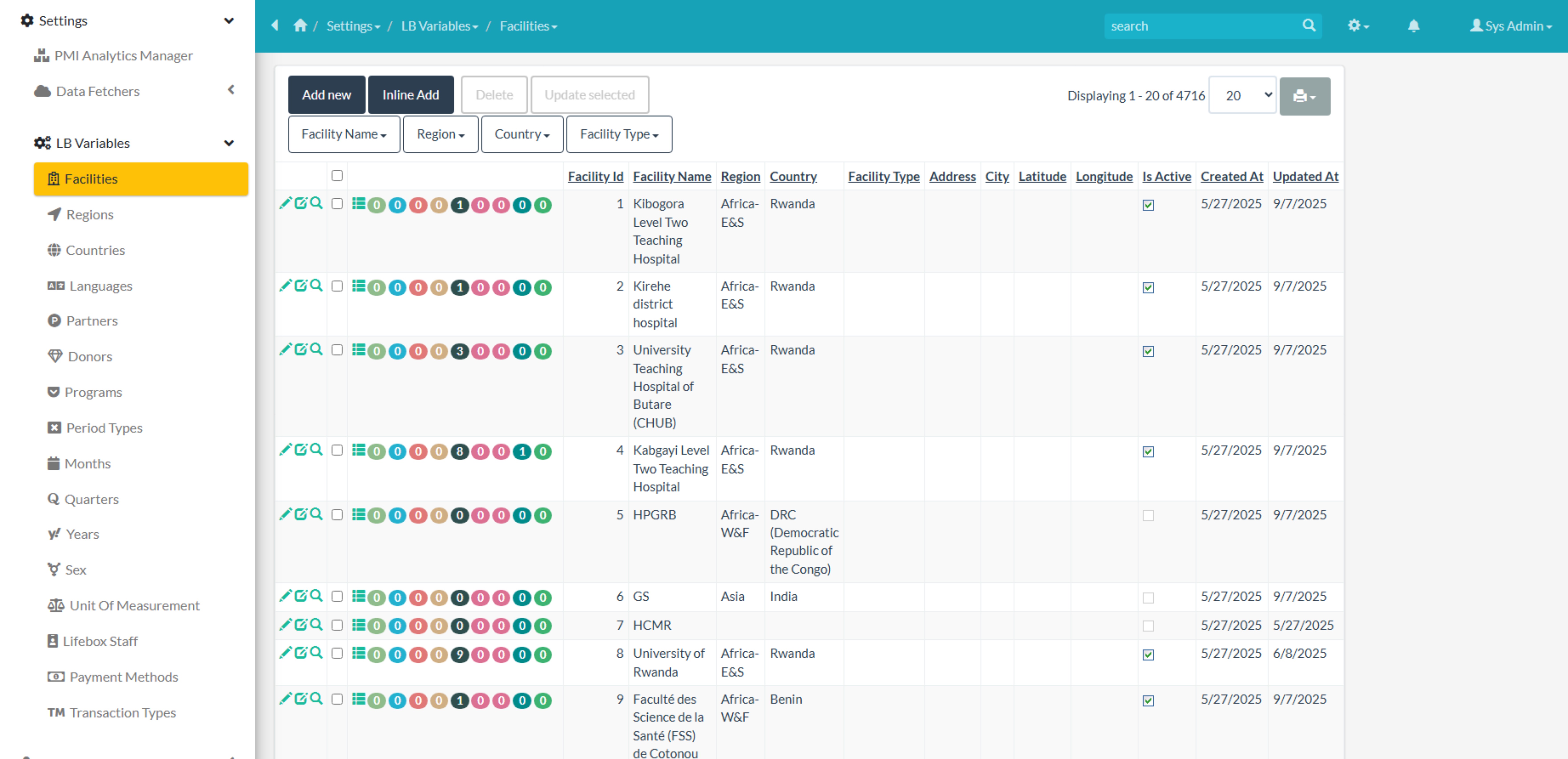 Facilities List Screenshot Placeholder