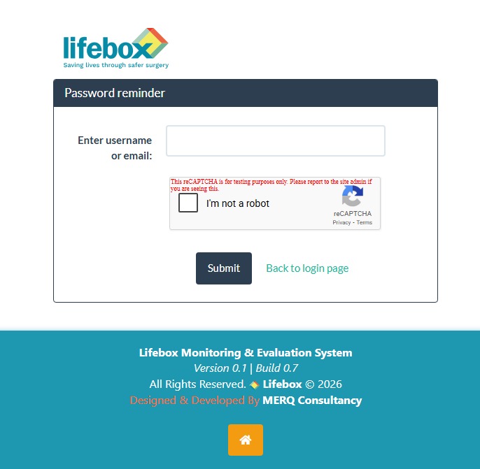 forgot password page
