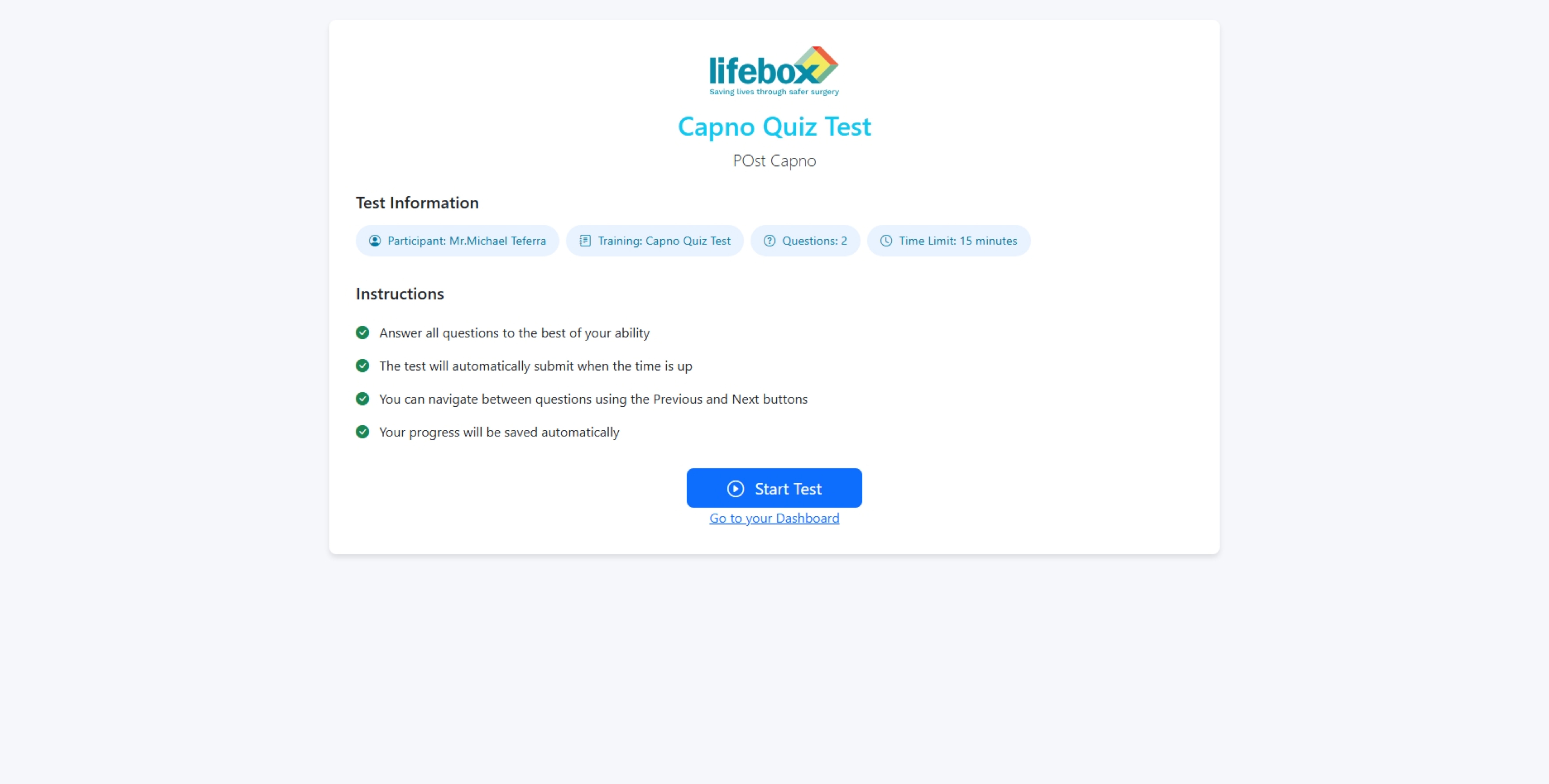 Test Instructions