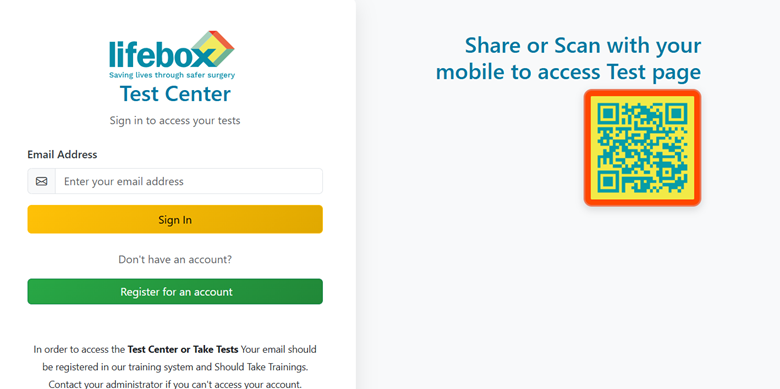 test takers login