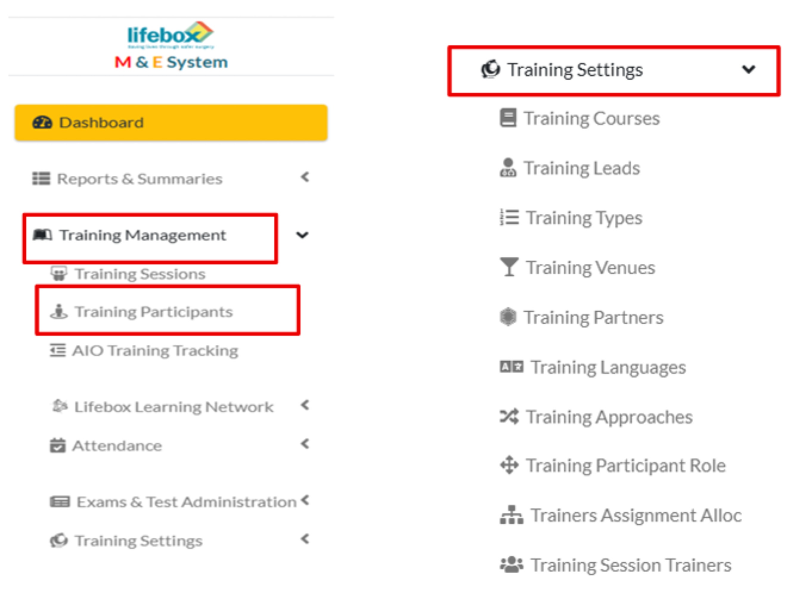 Figure 7. Training data management, variable setting and entry
